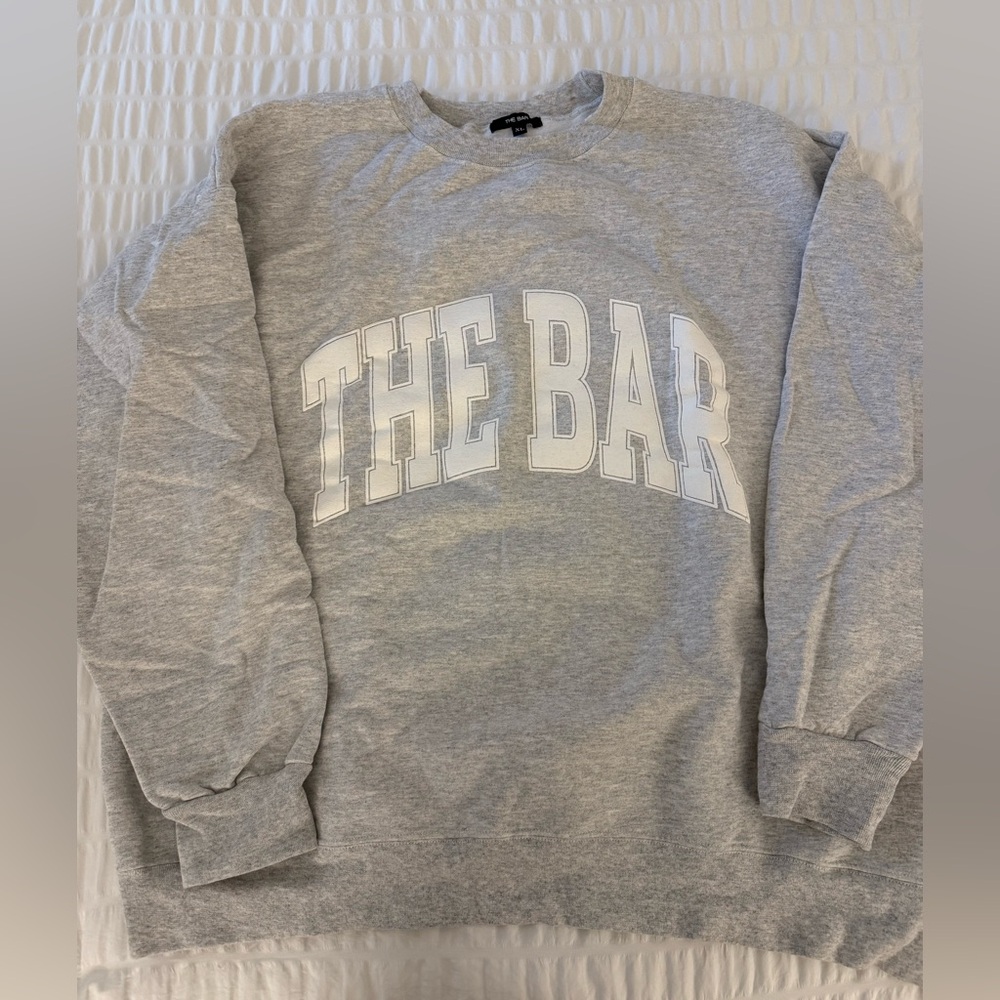 The Bar Sweatshirt - Grey and White Size XL